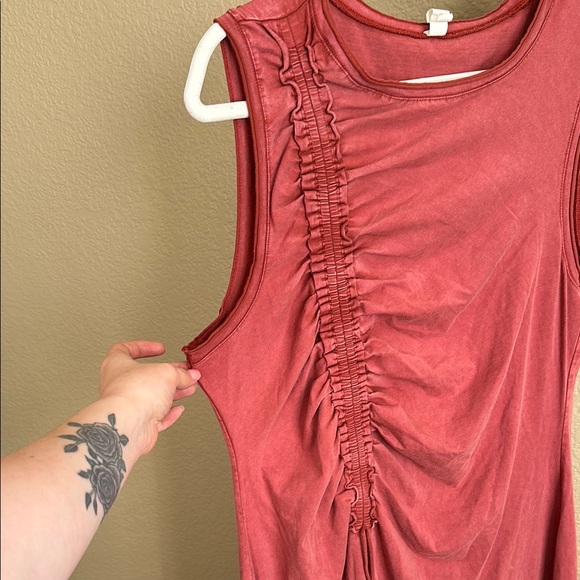 Anthropologie Daily Practice, XL, Ruched Sleeveless Dress, Pink - Picture 4 of 5